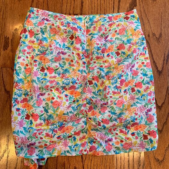 For Love & Lemons Gilles Floral Mini Skirt | White Pink Blue | Small - Picture 3 of 7